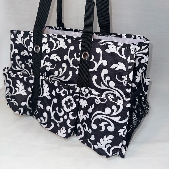 Thirty-One Organizing Utility Tote Black Parisian Pop Multi-Purpose NWT - Picture 2 of 13